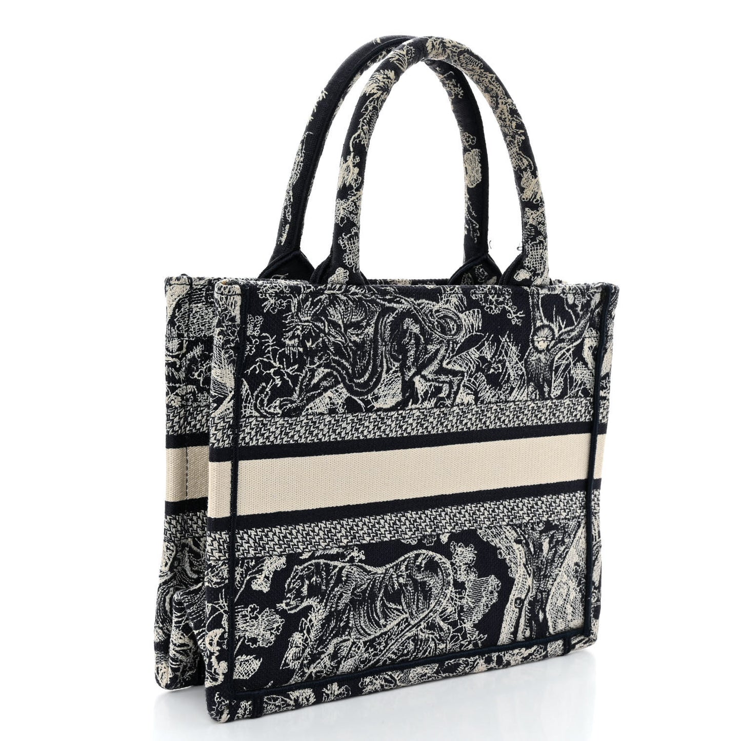 Canvas Embroidered Small Dioriviera Toile De Jouy Book Tote Blue