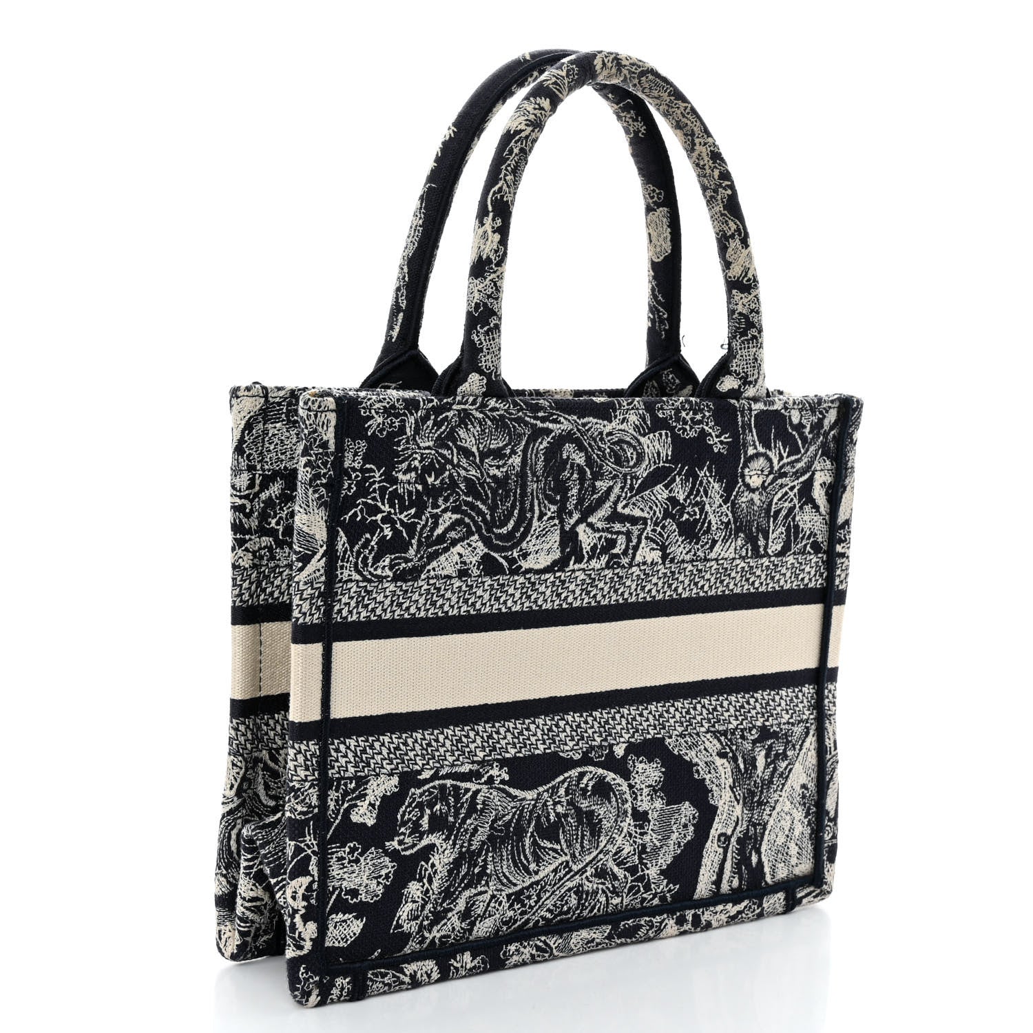 Christian Dior Canvas Embroidered Small Dioriviera Toile De Jouy Book Tote Blue 3 of 13