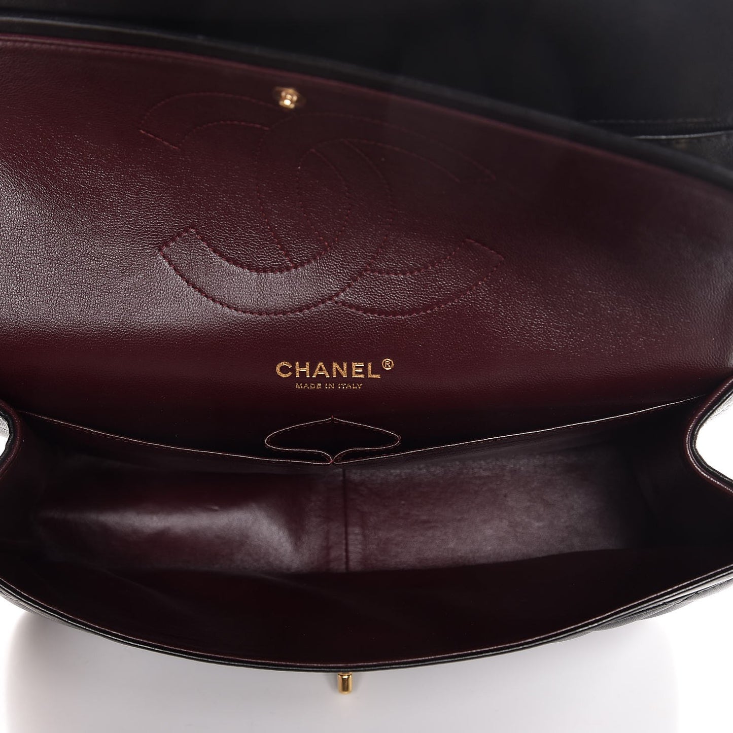 Lambskin Quilted Jumbo Double Flap Black