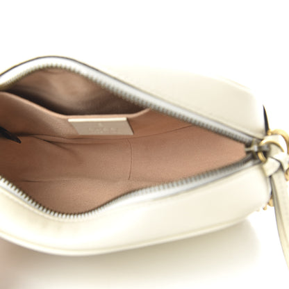 Gucci Calfskin Matelasse Mini GG Marmont Chain Shoulder Bag White 5 of 10