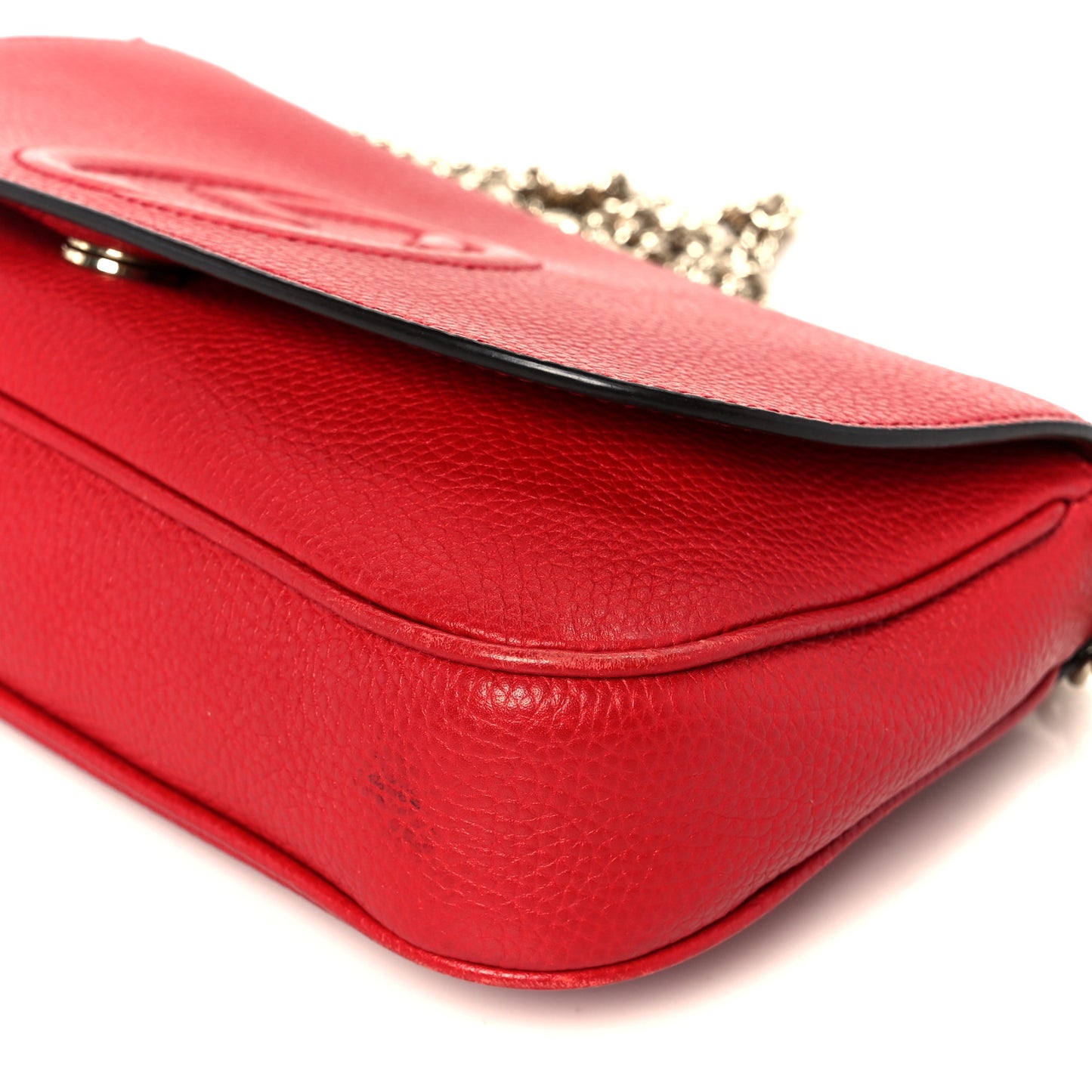 Pebbled Calfskin Medium Soho Flap Crossbody Tabasco Red