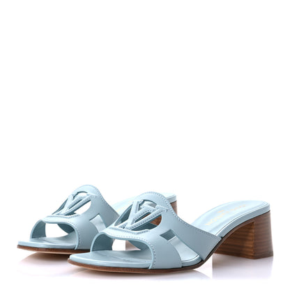 Louis Vuitton Calfskin LV Isola Mules 38 Teal 4 of 9