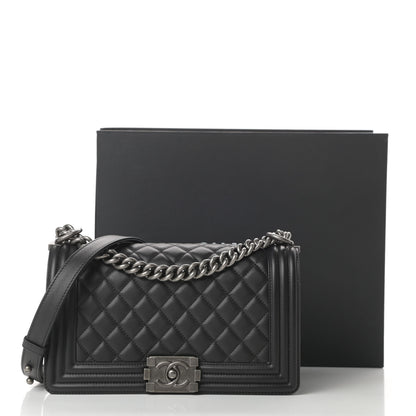 Chanel Calfskin Quilted Medium Boy Flap Black 13 of 13