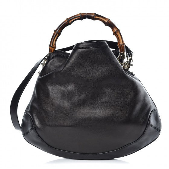 Gucci Calfskin Medium Peggy Bamboo Handle Hobo Black 1 of 10