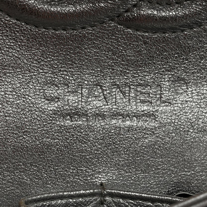 Chanel Metallic Lambskin Quilted Medium Double Flap Silver 6 of 15