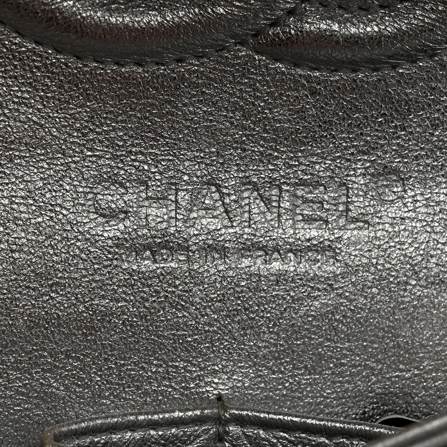 Metallic Lambskin Quilted Medium Double Flap Silver