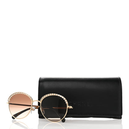 Chanel Round Pearl Sunglasses 4247-H Gold 8 of 8