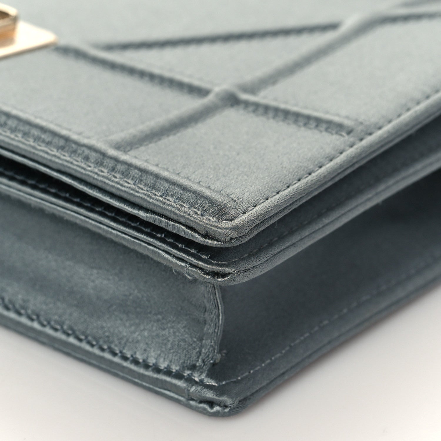 Christian Dior Satin Diorama Wallet on Chain Pouch Blue Gray 9 of 9