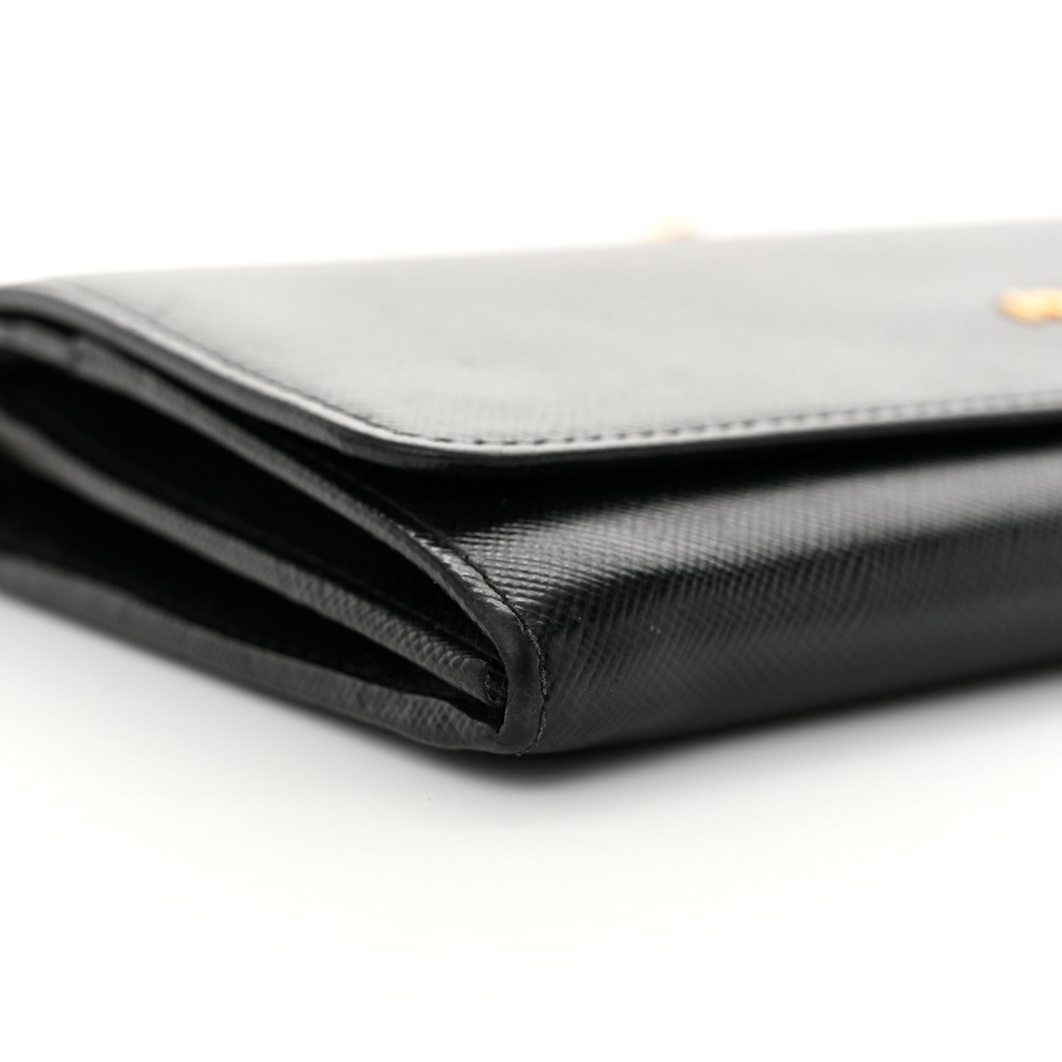 Prada Saffiano Metal Oro Chain Wallet Black 8 of 14