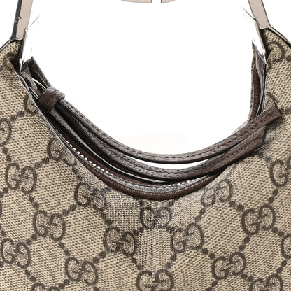 Gucci GG Supreme Monogram Textured Dollar Calfskin Web Mini Attache Bag Beige Ebony New Acero 8 of 10
