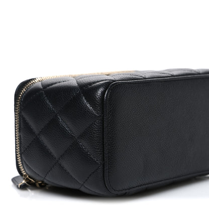 Chanel Caviar Quilted Small Tiny CC Vanity Case With Chain  Black 9 of 11