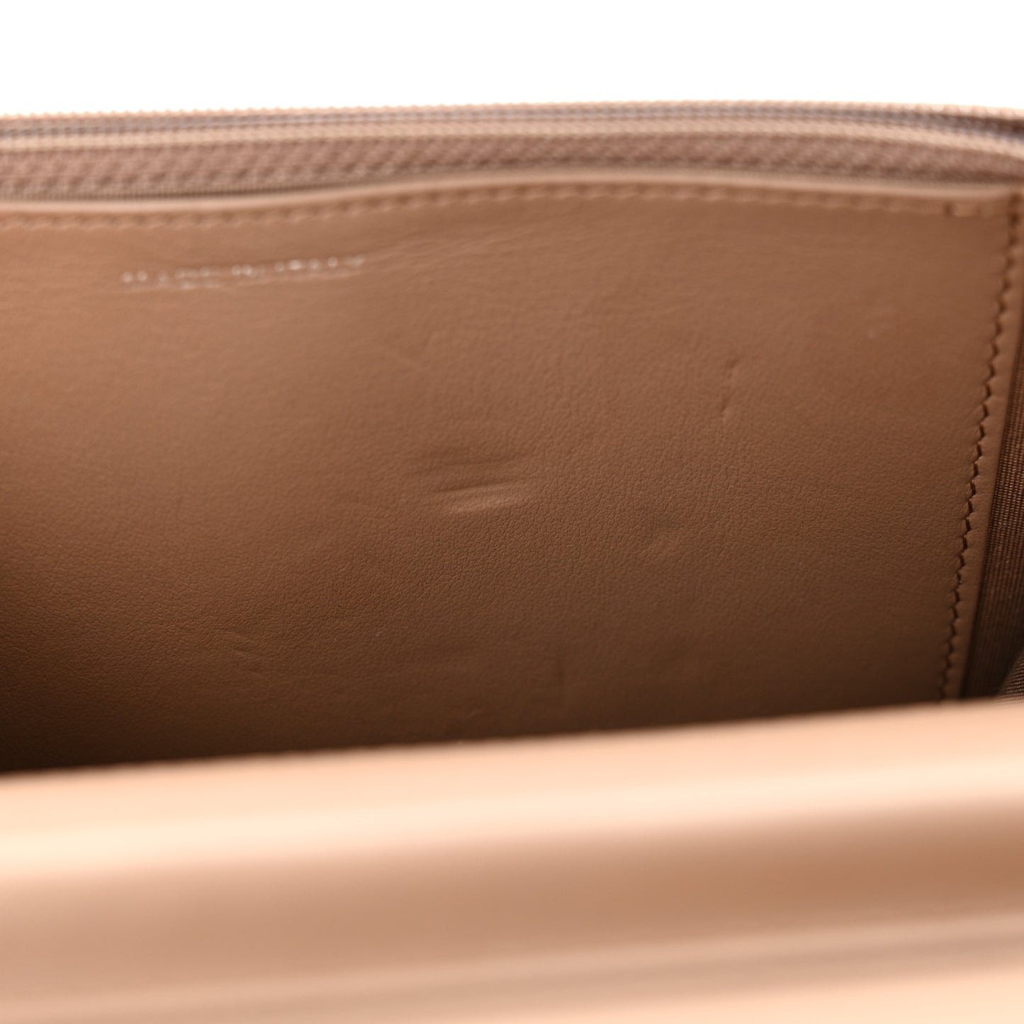 Caviar Chevron Quilted Boy Wallet On Chain WOC Dark Beige