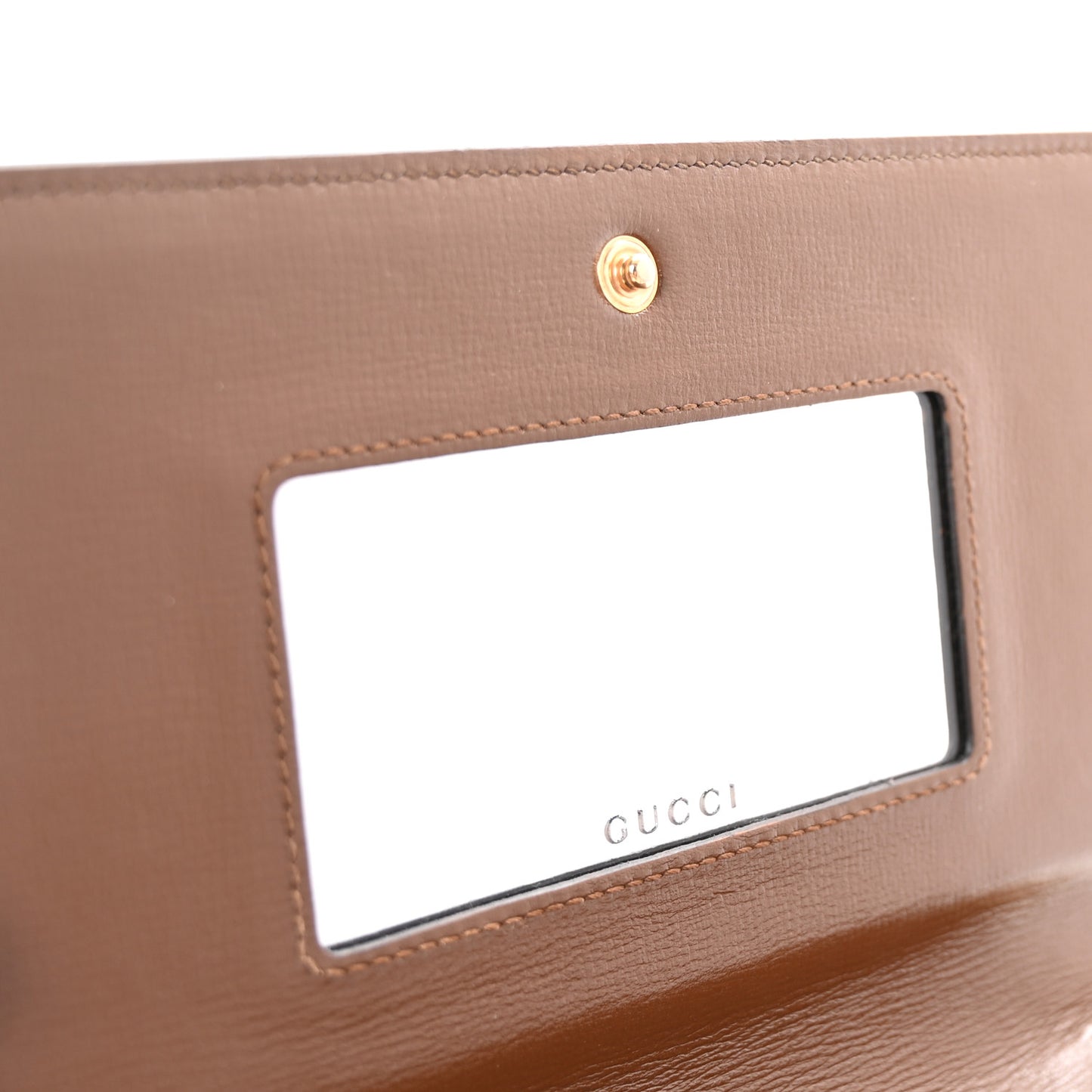 GG Supreme Monogram Script Logo Heart Wallet on Chain Beige Brown