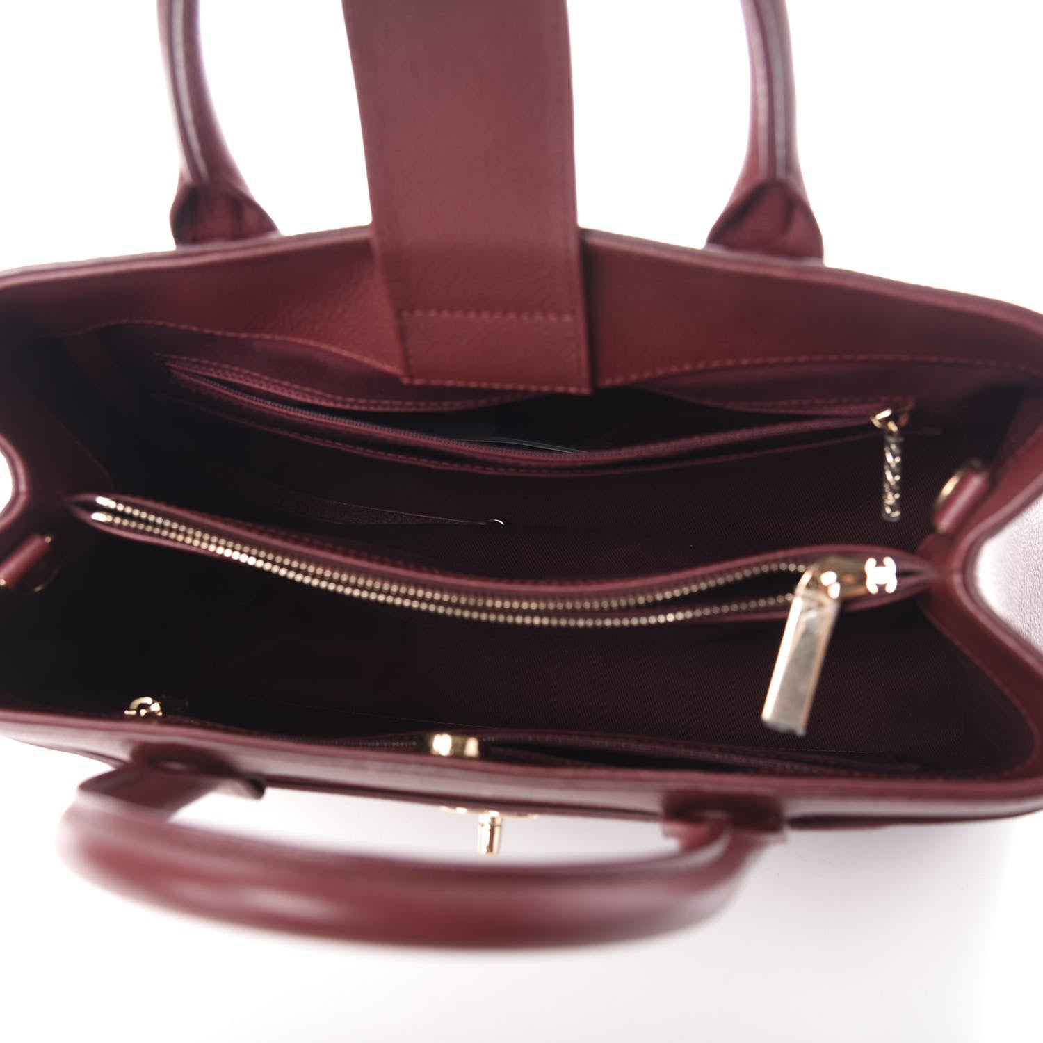 Chanel Grained Calfskin Small Neo Executive Shopper Tote Burgundy 5 of 10