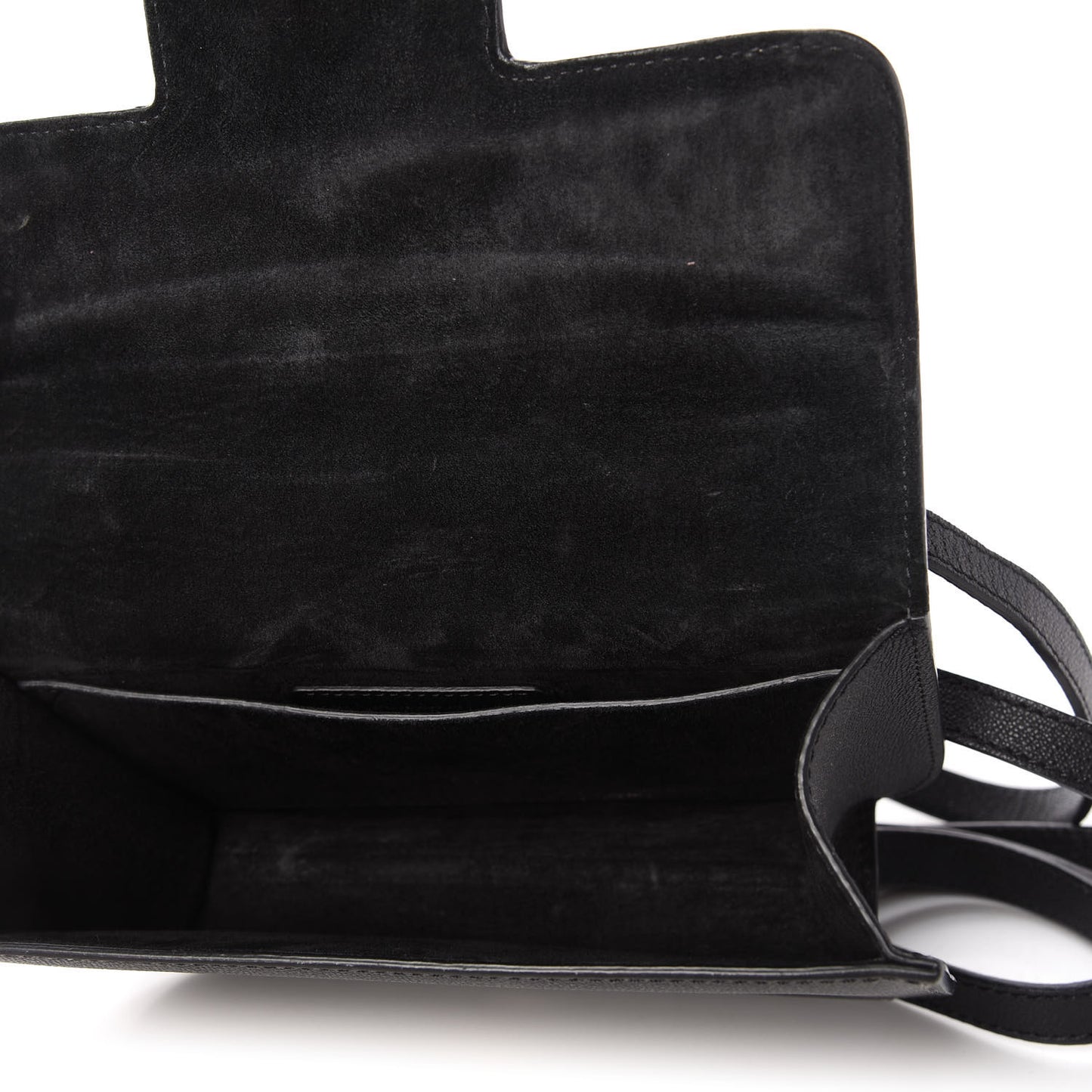 Grained Calfskin Small Insignia Flap Black
