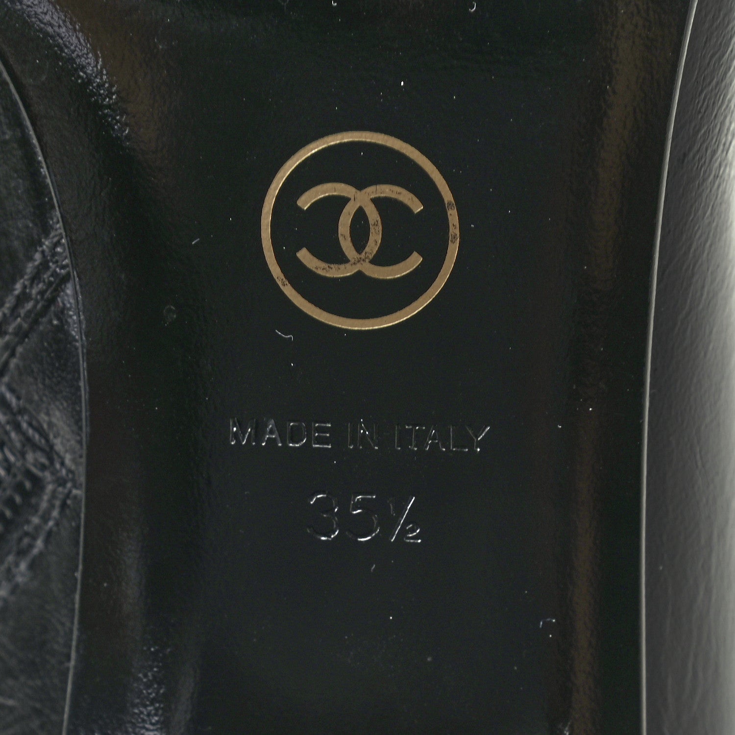 Chanel Crumpled Calfskin Cap Toe Chain Short Boots 35.5 Black 5 of 7