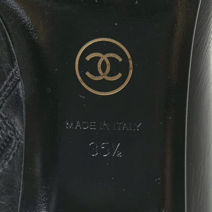 Chanel Crumpled Calfskin Cap Toe Chain Short Boots 35.5 Black 5 of 7