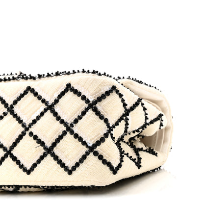 Chanel Sequin Mesh Quilted 224 Reissue Flap White Black 10 of 11