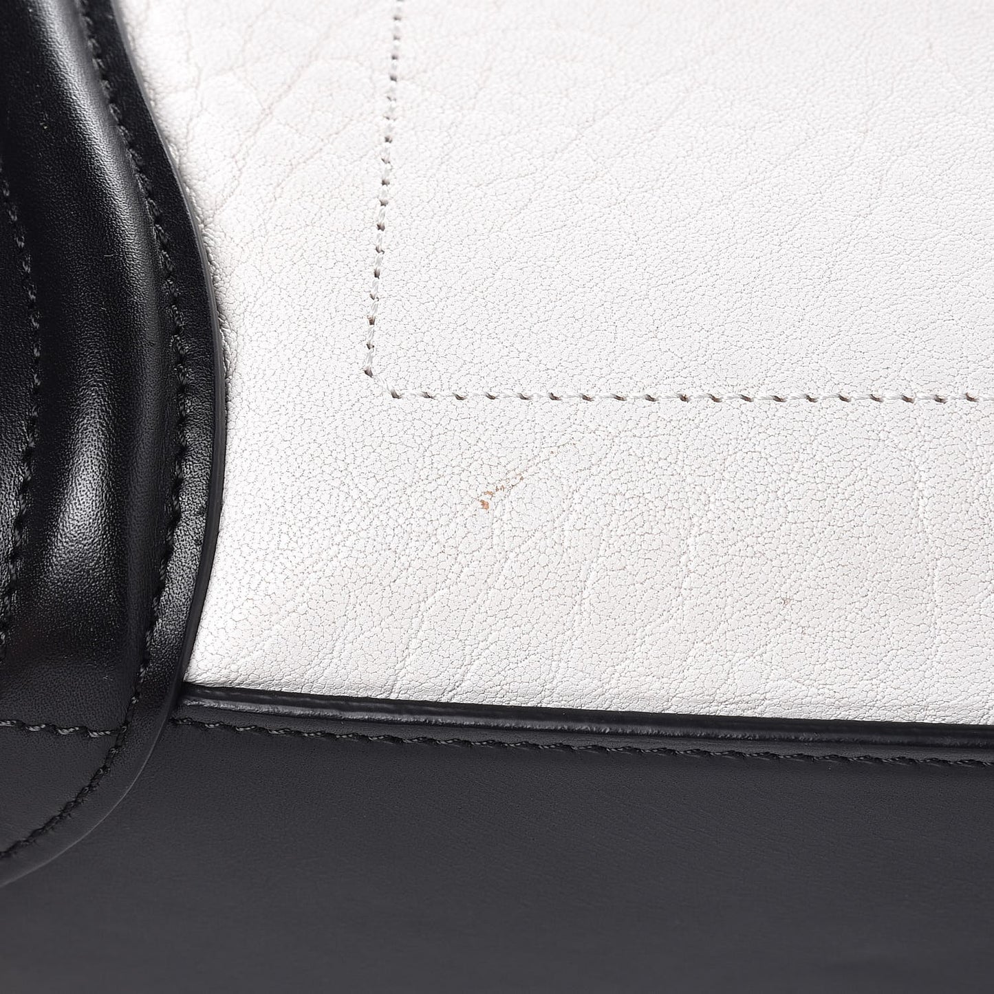 Calfskin Shrunken Lambskin Bicolor Micro Luggage Black White