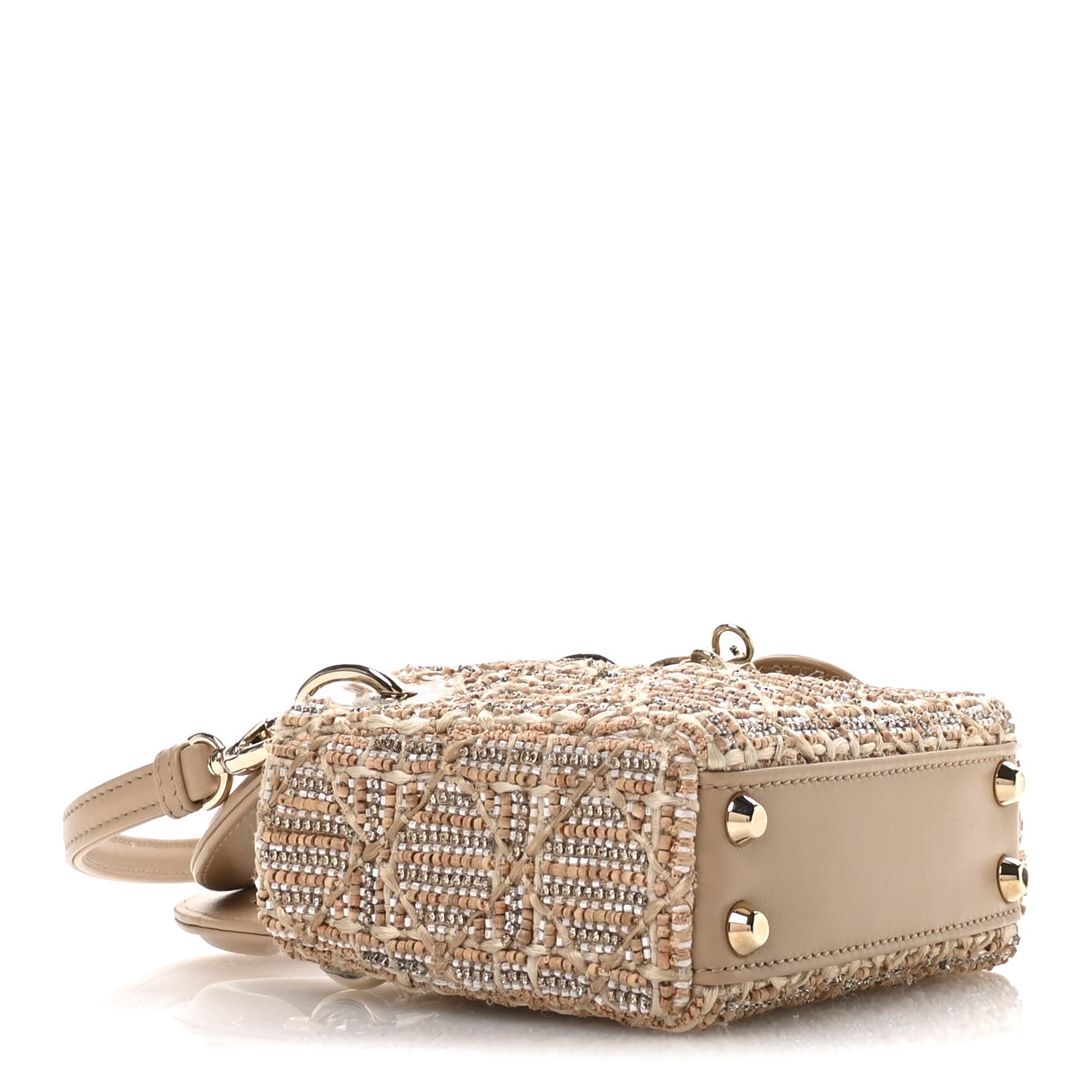 Christian Dior Lambskin Cannage Beaded Crystal Embroidered Micro
