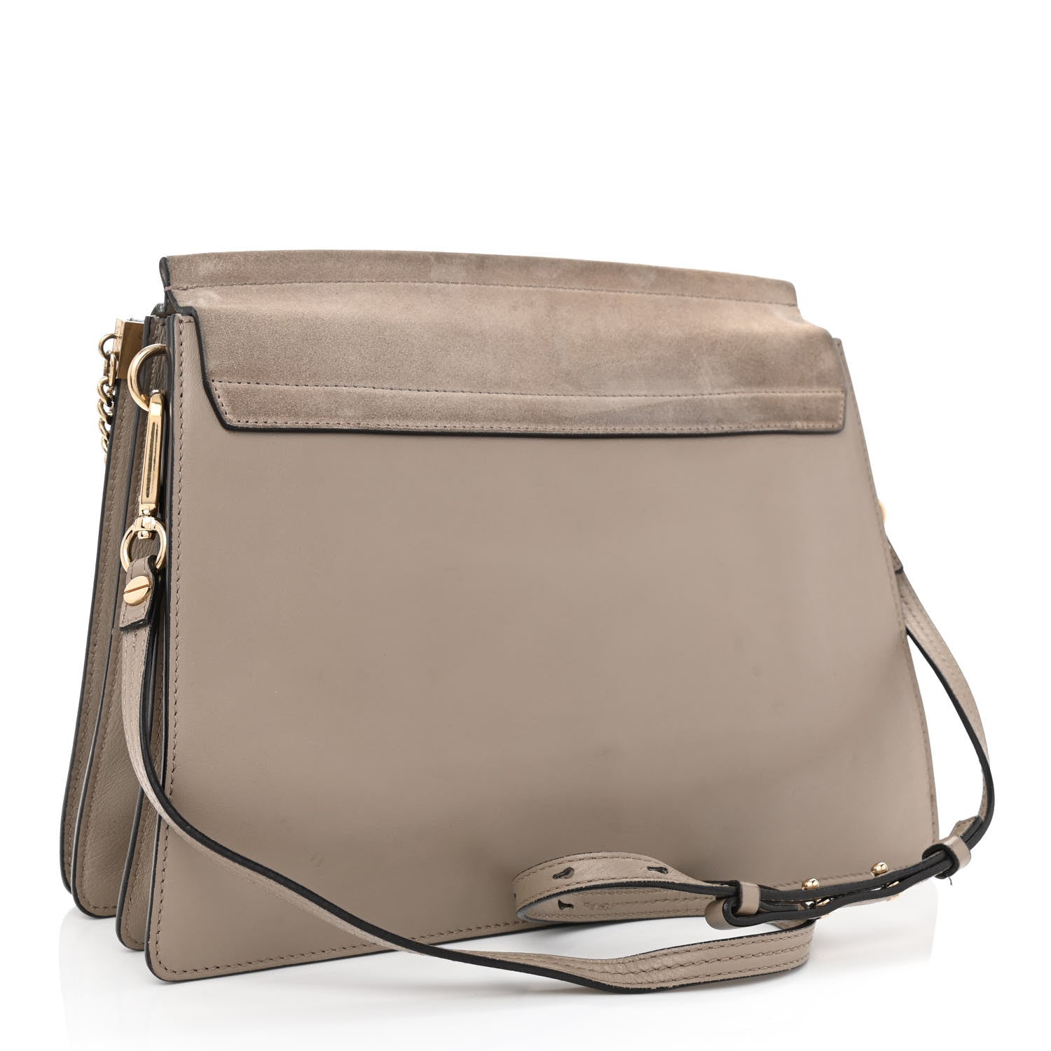 Chloe Calfskin Suede Medium Faye Shoulder Bag Motty Grey 3 of 10