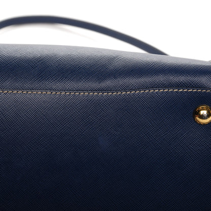 Prada Saffiano Lux Medium Bi-Color Tote Bluette Turchese 8 of 11