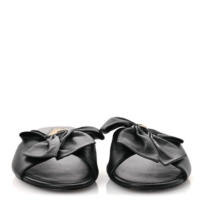 Chanel Lambskin Bow CC Mules 39.5 Black 3 of 11