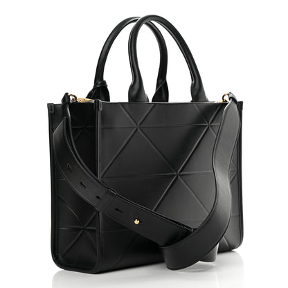 Prada Soft Calfskin Triangolo Symbole Embossed Small Tote Black 2 of 9