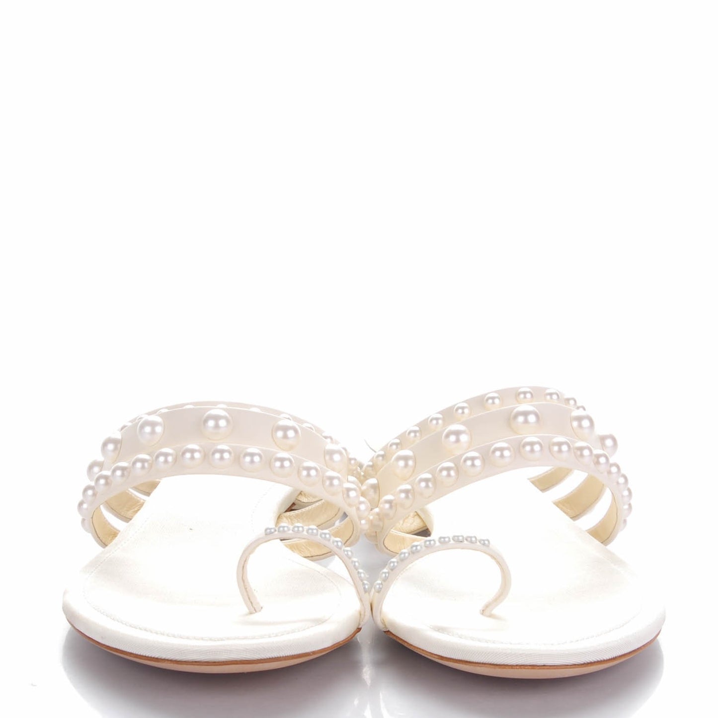 Lambskin Pearl Sandals 40 White