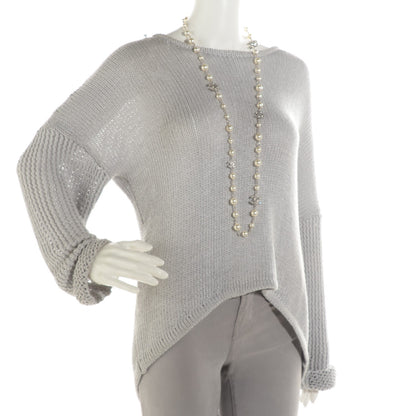 Chanel Crystal Pearl CC Long Necklace Silver 2 of 6