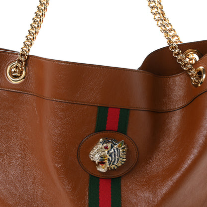 Gucci Calfskin Large Rajah Chain Tote Cuir 9 of 11