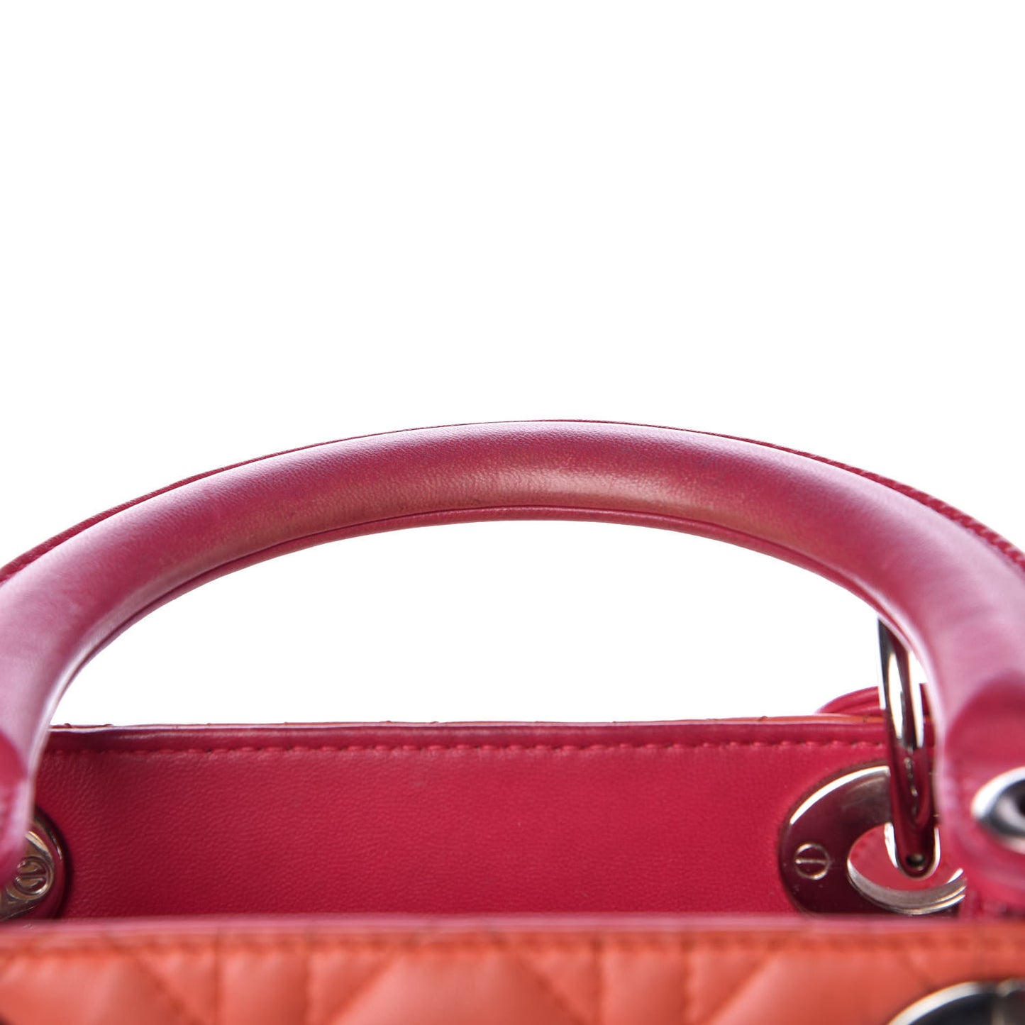 Lambskin Cannage Medium Tri-Color Lady Dior Pink