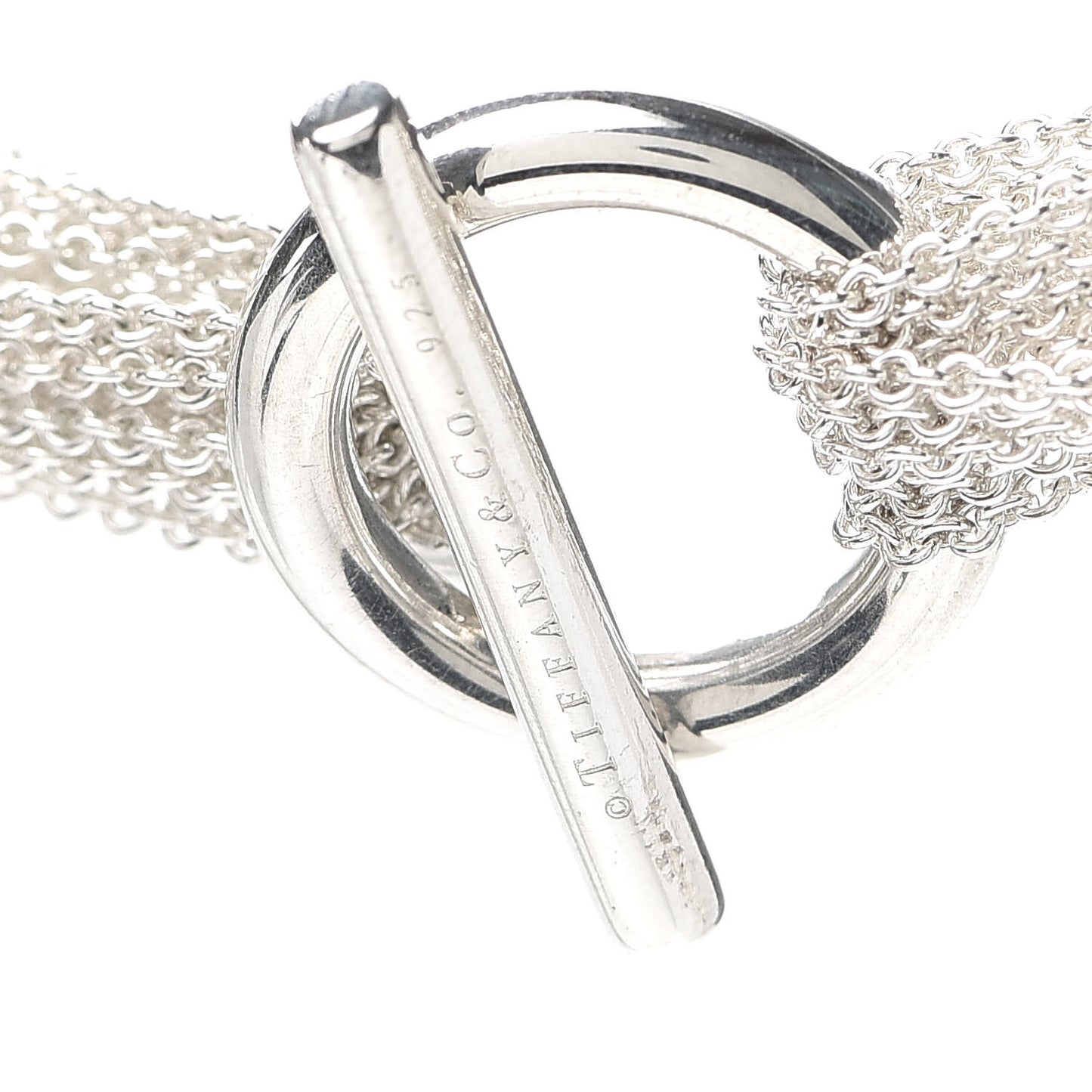 Sterling Silver Heart Multi Chain Toggle Necklace