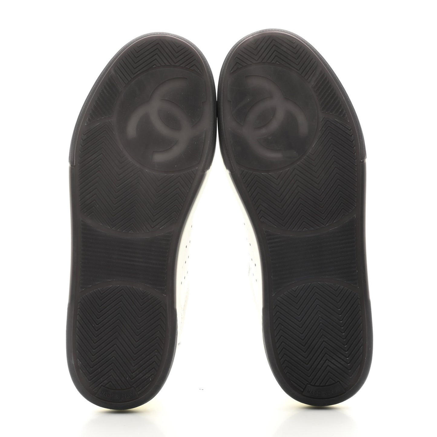 Grained Calfskin Fabric Womens Logo Sneakers 39.5 White Black