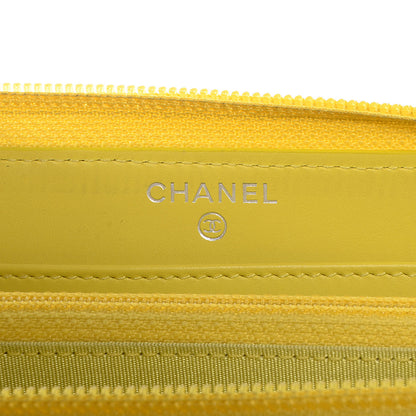 Chanel Caviar CC Timeless Large Zip Around Wallet Yellow 6 of 9