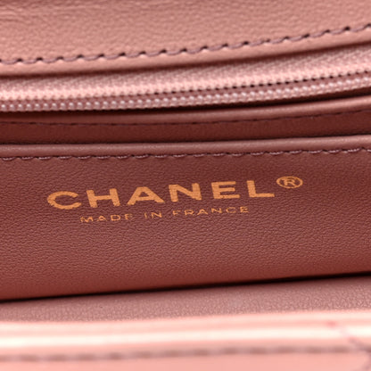 Chanel Shiny Calfskin Quilted CC Handle Vanity Flap Bag Pink 6 of 11