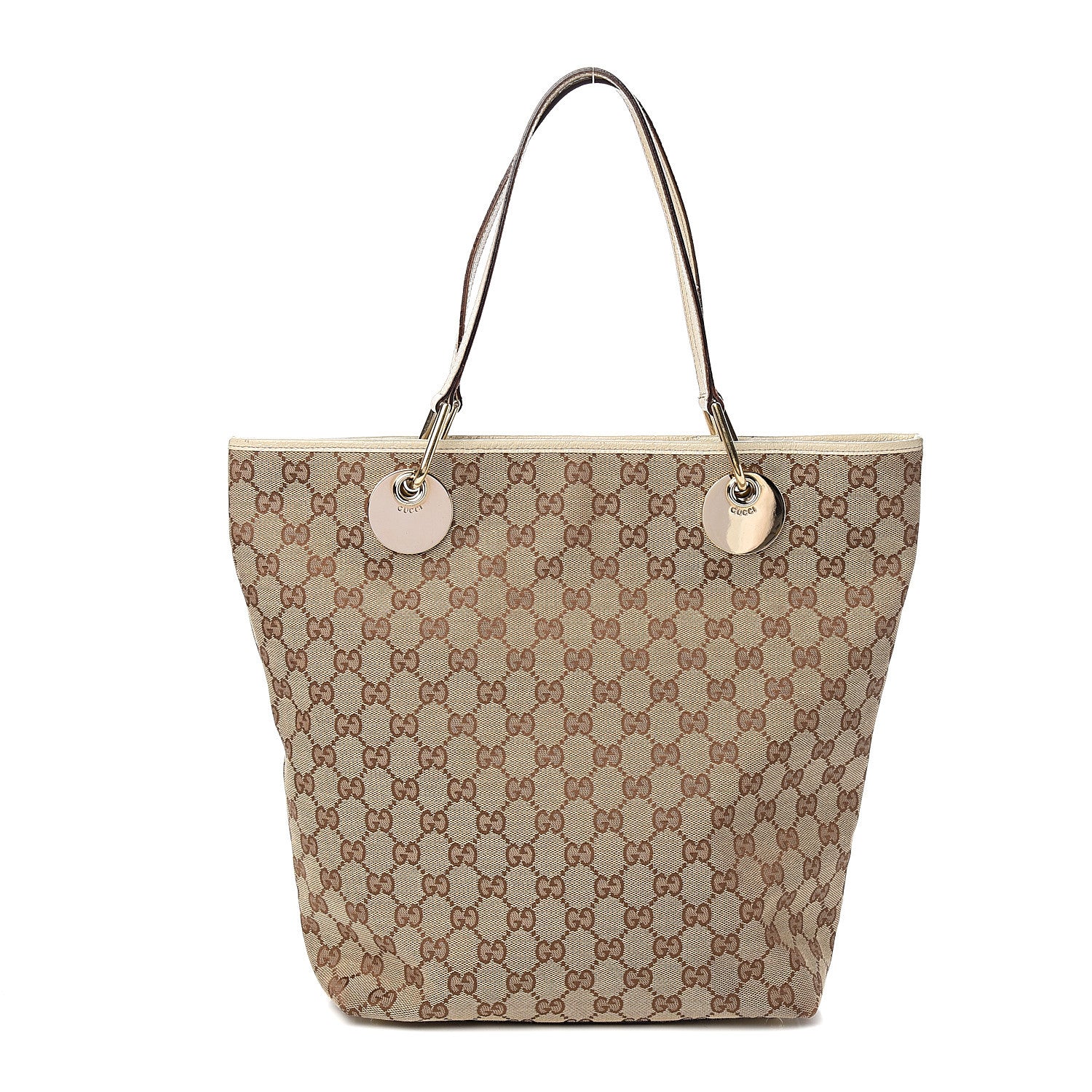 Gucci Monogram Large Eclipse Tote Beige White 1 of 11
