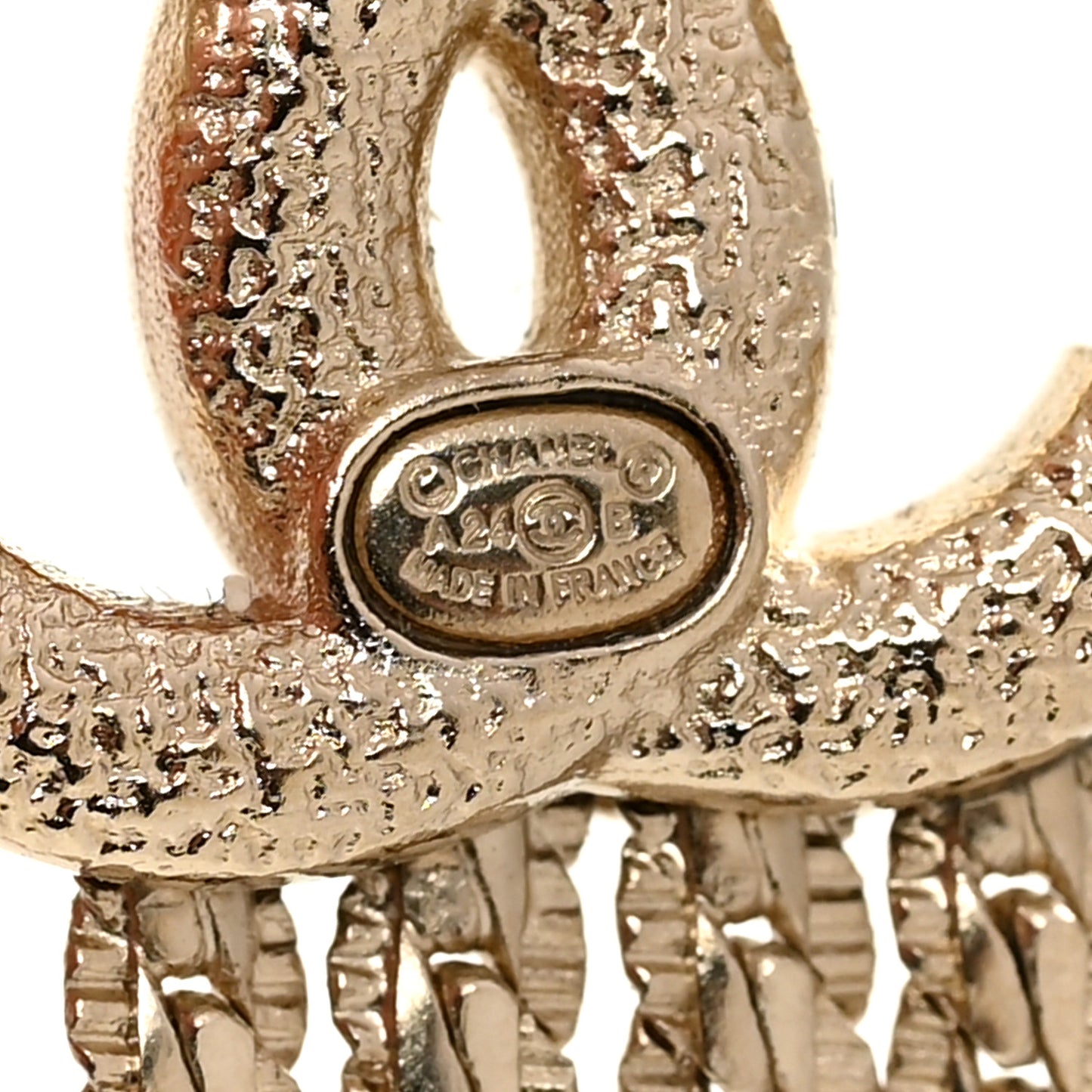 Metal CC Multi Strand Chain Drop Earrings Gold