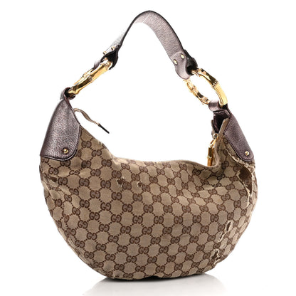 Gucci Monogram Bamboo Ring Hobo Aubergine 3 of 16