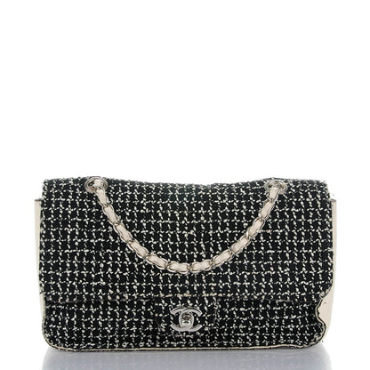 Chanel Tweed Medium Single Flap Black White 1 of 8