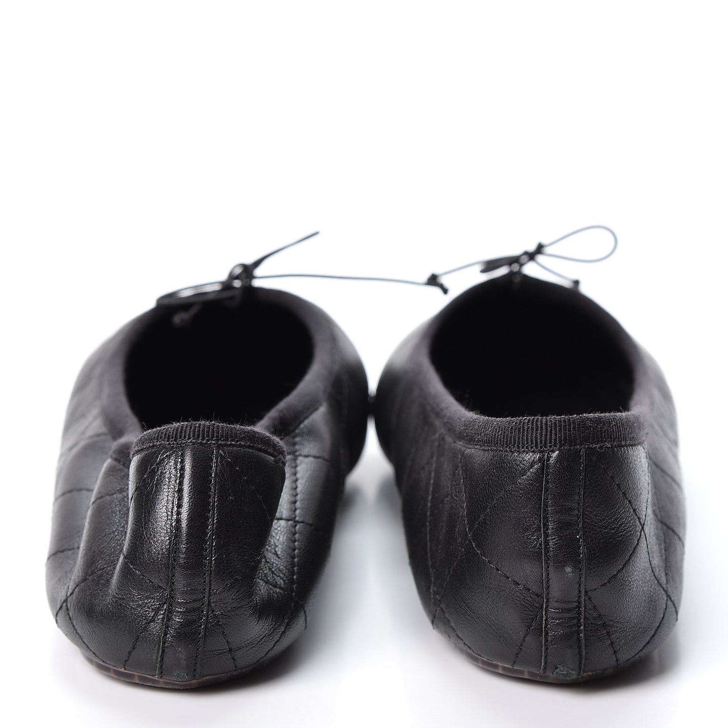 Lambskin Quilted Cambon Ballerina Flats 42 Black