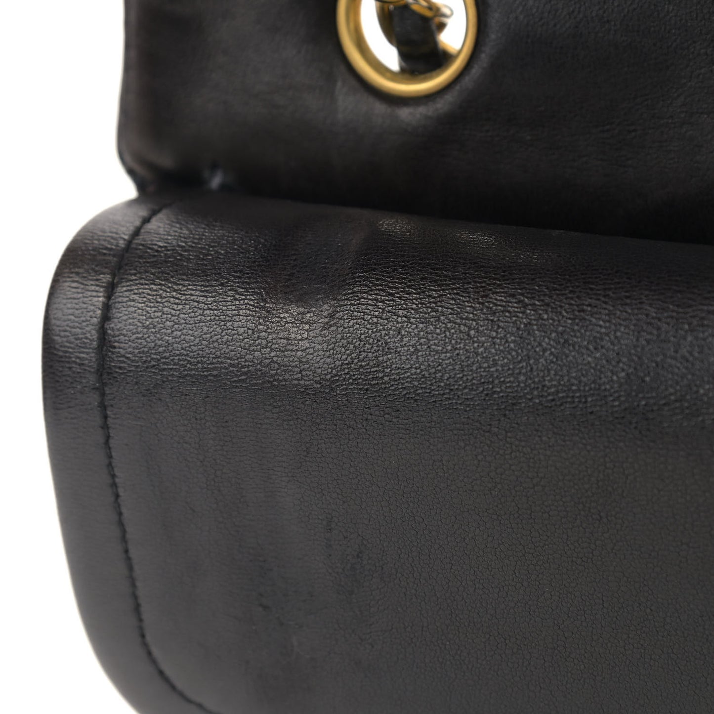 Lambskin Quilted Medium Double Flap Black