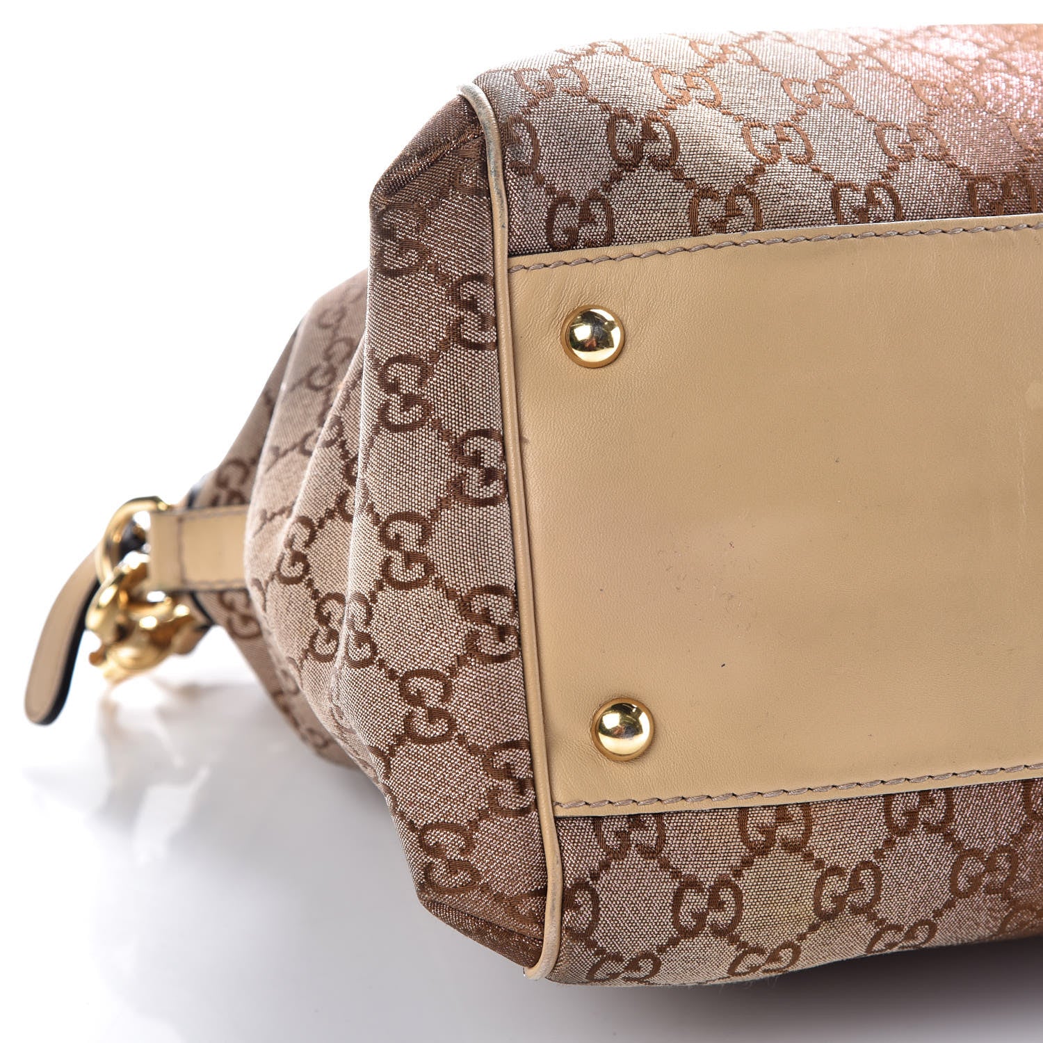 Gucci Monogram Lurex Medium Scarlett Studded Interlocking G Top Handle Bag Bronze 5 of 21