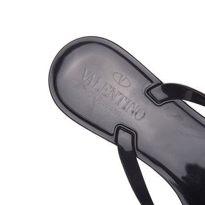 Valentino Garavani PVC Jelly Rockstud Bow Thong Sandals 38 Black 8 of 9