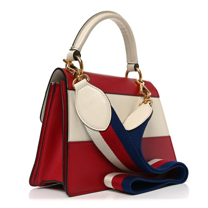 Gucci Calfskin Sylvie Web Small Queen Margaret Top Handle Bag Hibiscus Red Mystic White 3 of 10