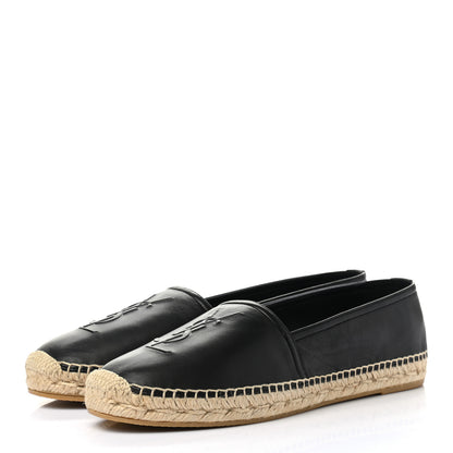 Saint Laurent Lambskin Monogram Espadrilles 41 Black 2 of 9