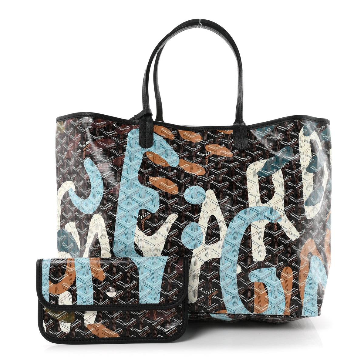 Goyardine Lettres Camouflage Saint Louis PM Black Blue