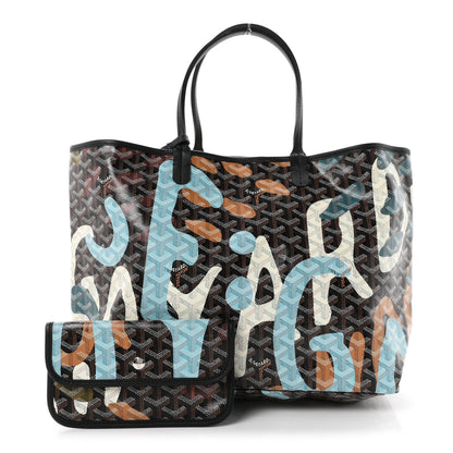 Goyard Goyardine Lettres Camouflage Saint Louis PM Black Blue 3 of 11