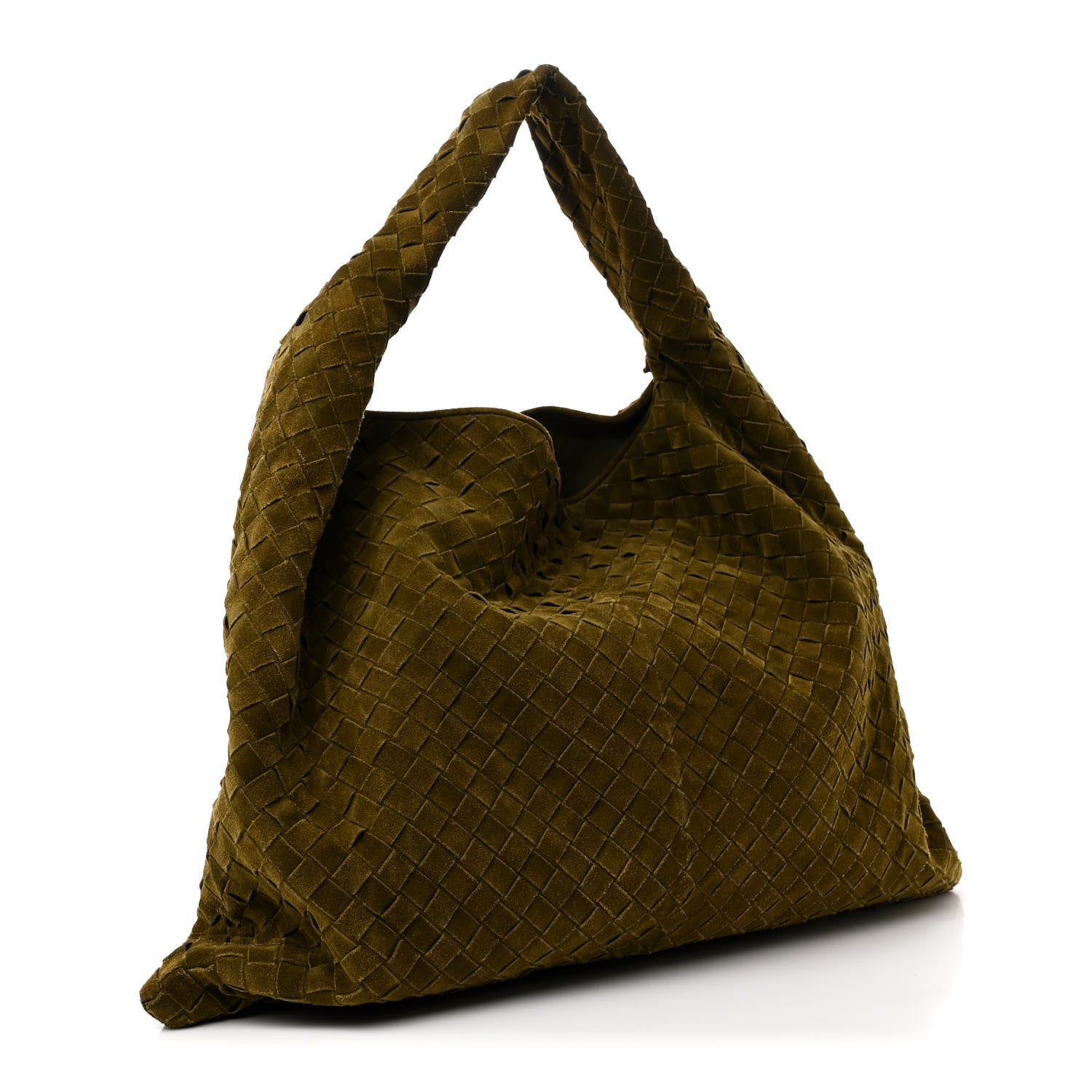 Bottega Veneta Suede Intrecciato Large Hop Olive Oil 2 of 9