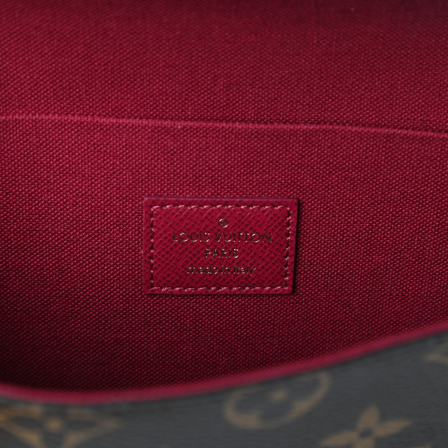 Monogram Pochette Felicie Chain Wallet Fuchsia